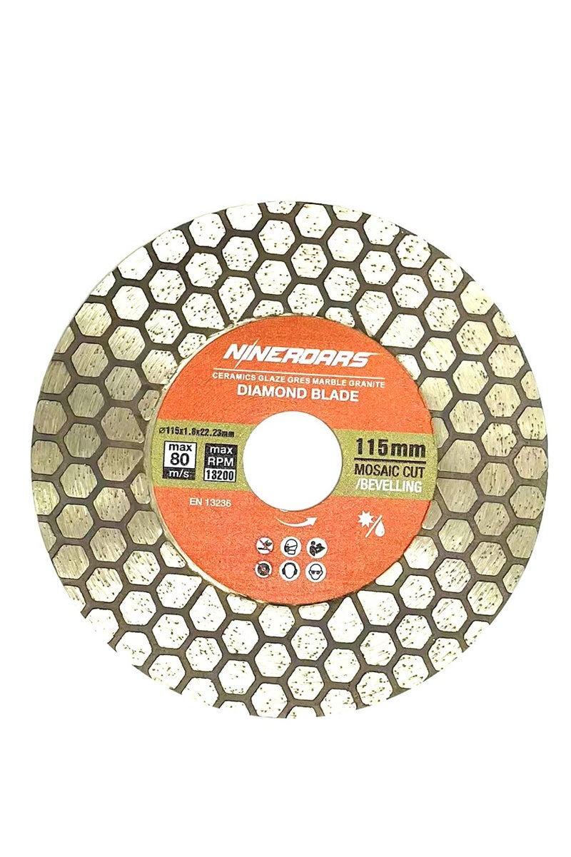 NINEROARS 4.5"/115mm Dual-Purpose Diamond Cutting Disc,Angel Grinder Blade for Cutting and Grinding Ceramic Tiles,Porcelain,Granite,Marble - Image 1
