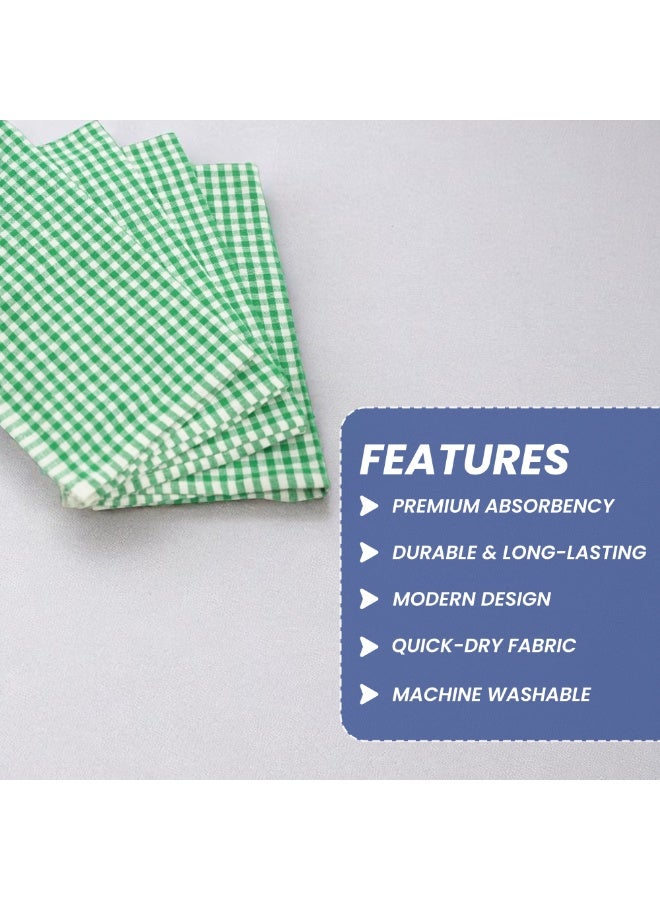 BLOR BLOR Multipurpose Microfiber Kitchen Towels 4 Pieces - Ultra Soft, Quick Dry, Reusable & Super Absorbent Dish Towels for Kitchen, Car, Dusting - Cleaning Cloths | Green  - Image 3