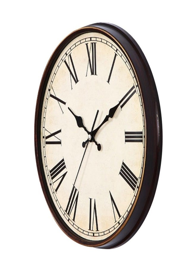 ORFOFE 11-Inch Vintage Quartz Wall Clock with Roman Numerals Silent Movement Decorative Clock for Home Living Room Cafe Office - Image 1