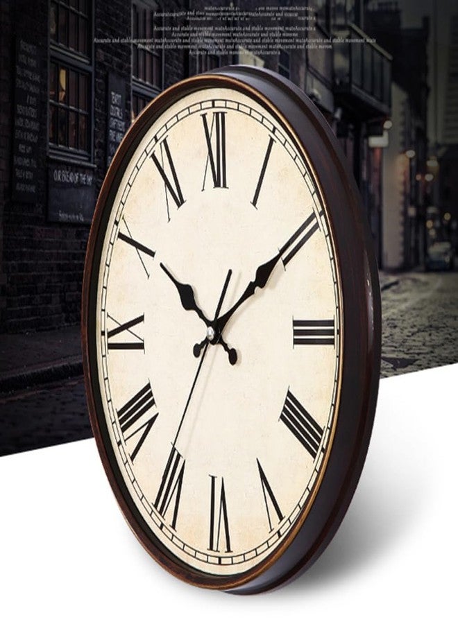 ORFOFE 11-Inch Vintage Quartz Wall Clock with Roman Numerals Silent Movement Decorative Clock for Home Living Room Cafe Office - Image 4