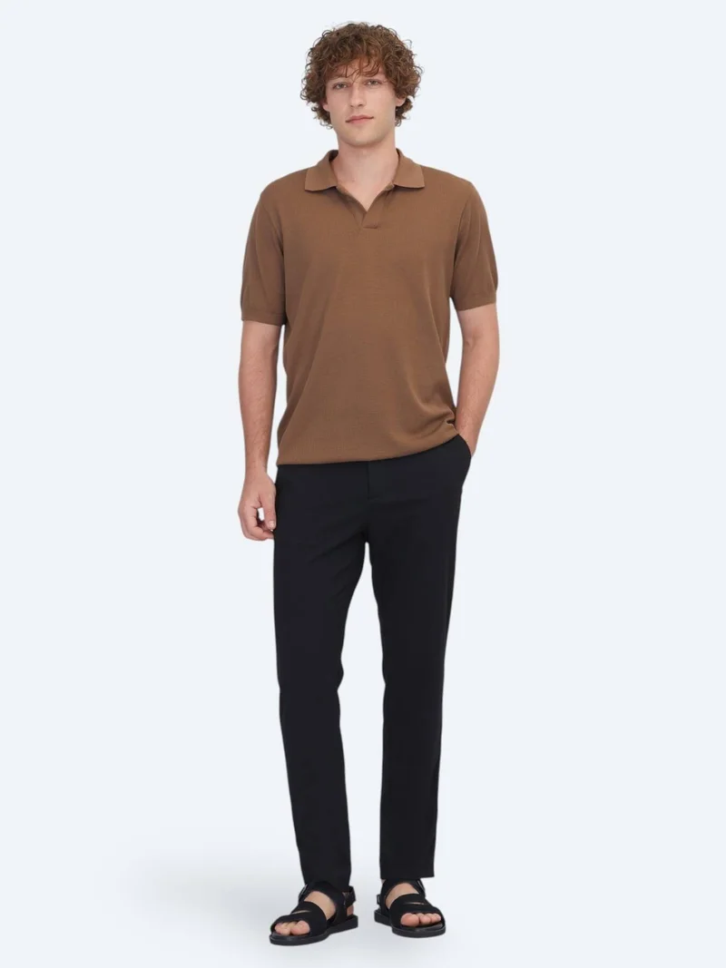 Kip Brown Striped 100% Cotton T-Shirt