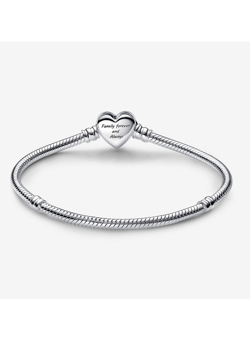 Pandora Violet - Pandora Moments Sparkling Infinity Heart Clasp Snake Chain Bracelet - Image 1