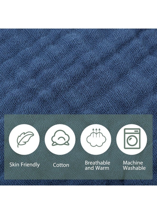 VitalCozy 6 Pcs Baby Muslin Hooded Bath Towels and Washcloths, 32 x 32 Inch Cotton Absorbent Blankets for Newborn Infant Shower Gift (Green, Blue) - Image 4