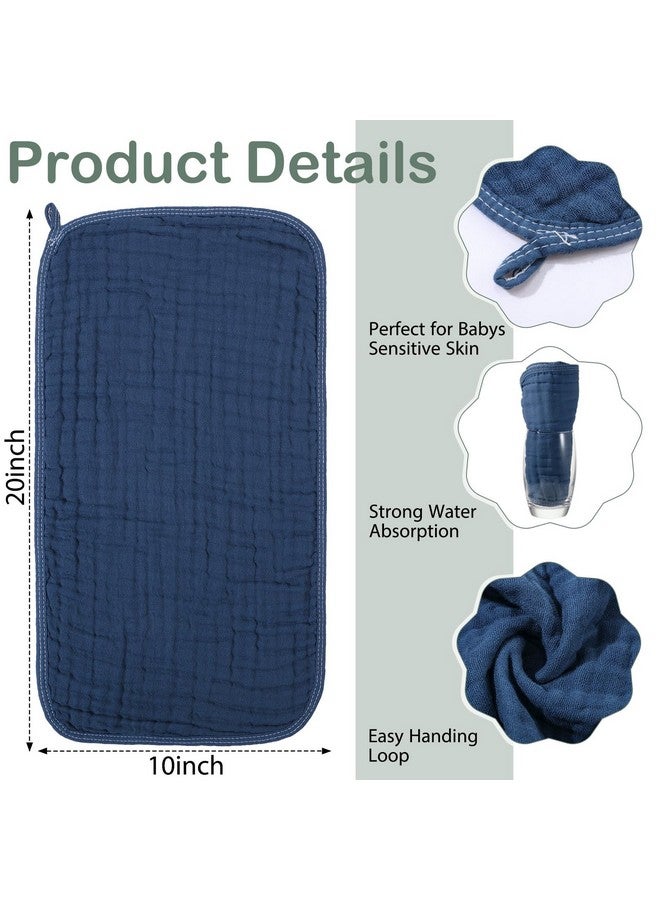 VitalCozy 6 Pcs Baby Muslin Hooded Bath Towels and Washcloths, 32 x 32 Inch Cotton Absorbent Blankets for Newborn Infant Shower Gift (Green, Blue) - Image 3