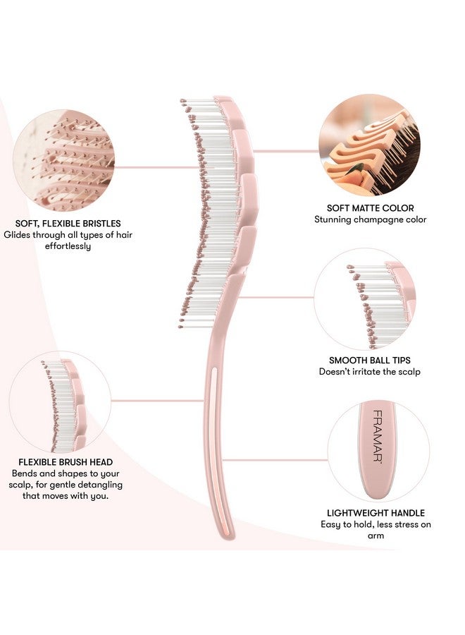 FRAMAR Vented Hair Brush For Thick Hair,Wet Hair Brushes For Women, Flex Wet Hair Brush Detangler, Hairbrush For Women, Hair Brush For Blow Drying - Image 4