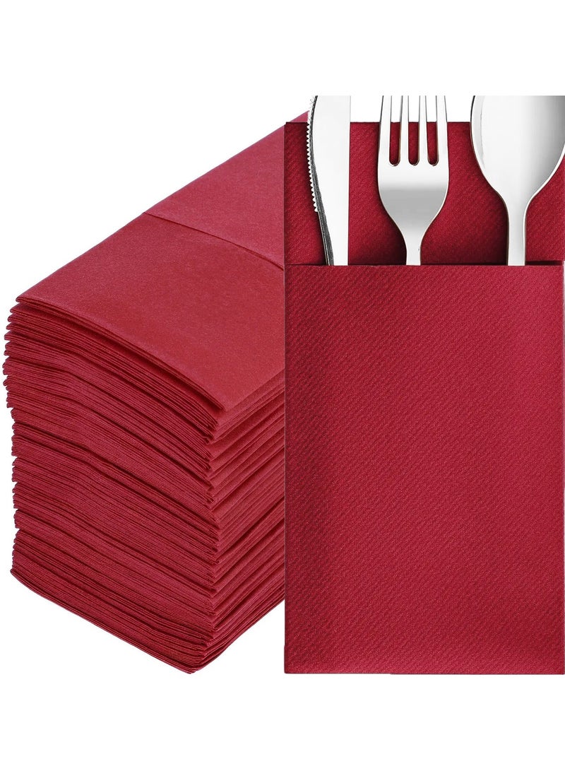 Disposable Dinner Napkins with Built-in Flatware Pocket, 50-Pack Prefolded Cloth Like Paper Napkins For Christmas, Dinner, Wedding Or Party (Silverware NOT Included) - Image 1