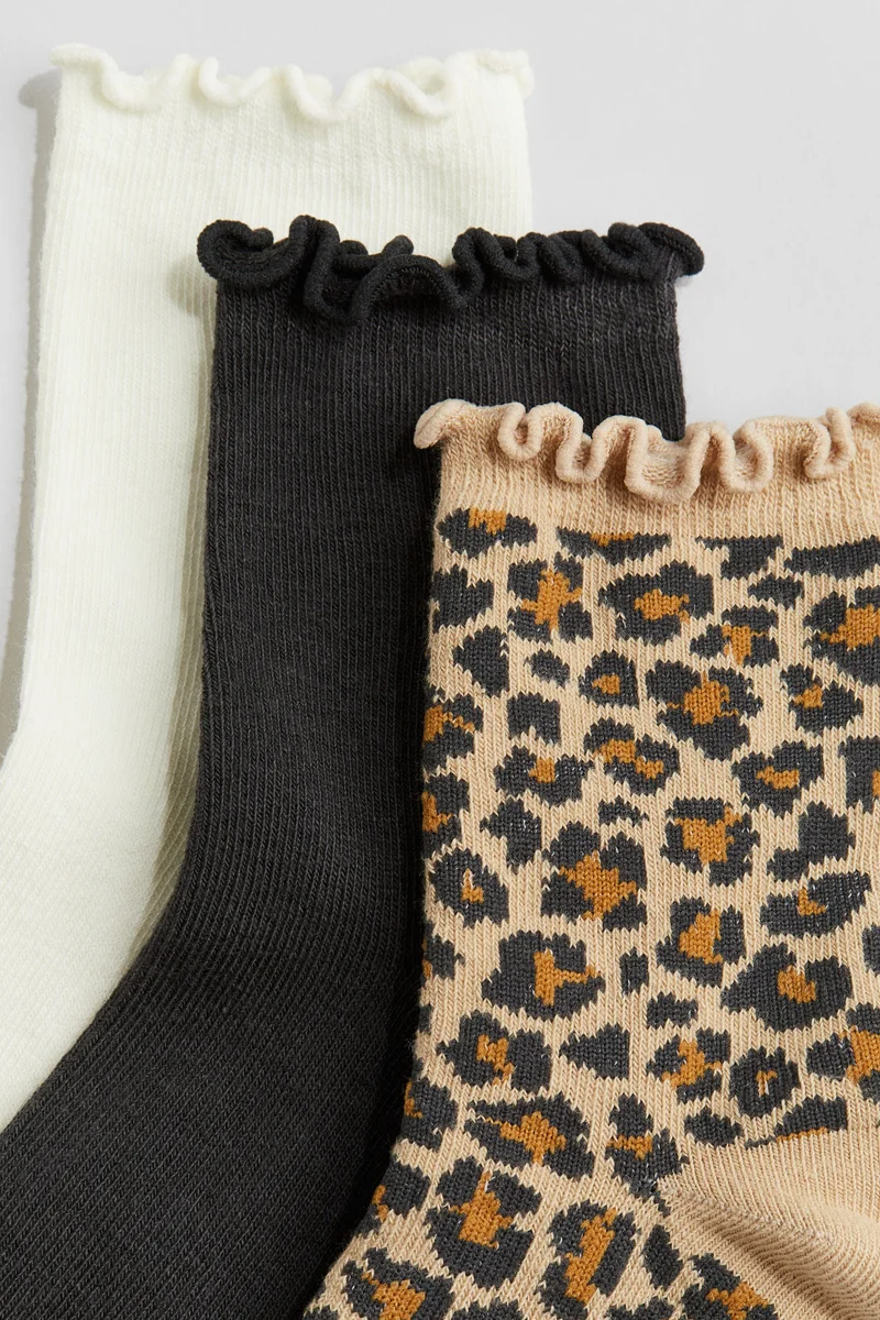 H&M 3-Pack Overlock-Detail Socks