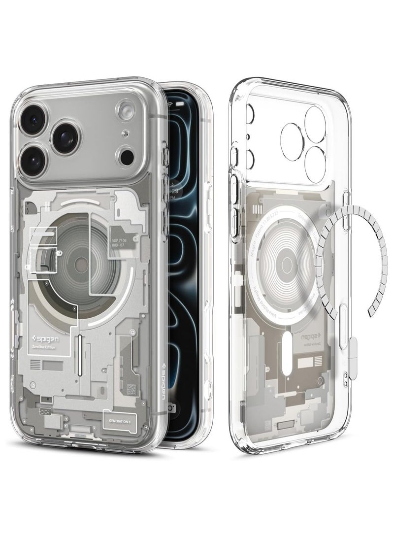 Spigen Ultra Hybrid MagFit iPhone 17 PRO Case Cover with MagSafe (2025) - Zero One Natural Titanium - Image 1
