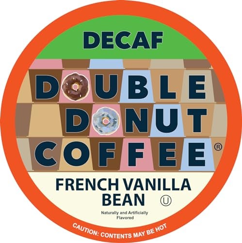 Double Donut Coffee Double Donut Decaf French Vanilla Coffee Pods Medium Roast Single Serve French Vanilla Bean Decaf Flavored Coffee Pods For Keurig K Cup Brewers 24 Count - Image 5