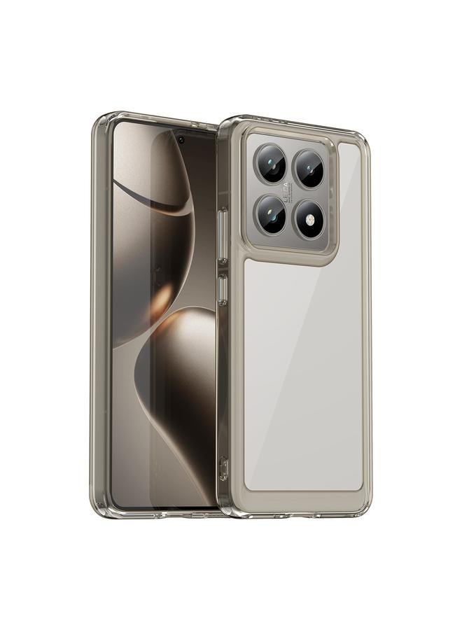 جراب هاتف Xiaomi 14T من سلسلة ملونة من الأكريليك الهجين المصنوع من مادة TPU (رمادي شفاف)