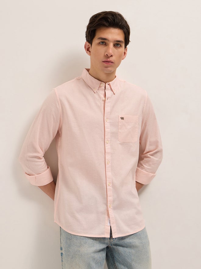 The Bear House Men Solid Slim Fit Casual Shirt - Image 4