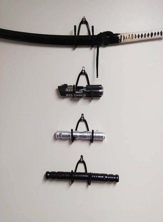 AUXPhome Lightsaber Wall Mount, Black Metal, 4 Pack, Easy Installation, No Scratches - Image 5