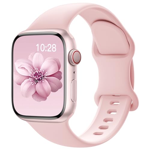 SuperNaNa Sport Silicone Band Compatible with Apple Watch Bands 40mm 38mm 41mm 44mm 45mm 42mm 49mm Women Men,Soft Wristband Waterproof Replacement Sport Strap for iWatch Bands Series 9 8 7 6 5 4 3 2 1 SE Ultra - Image 1
