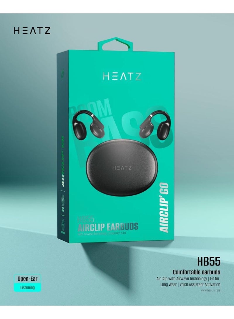 HEATZ Airclip Go Airwawe Technology | Open Ear Listening | Intuitive Touch Control | Soft Comfort Strong Grip - Image 1