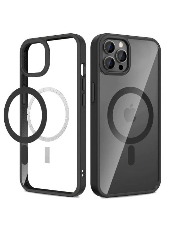 Magnetic for iPhone 13 Case Mini Case,Compatible with MagSafe, Military Grade Dropproof Translucent Matte Hard Back Soft Edge Slim Phone Case iPhone 13/ Mini,black. - Image 4