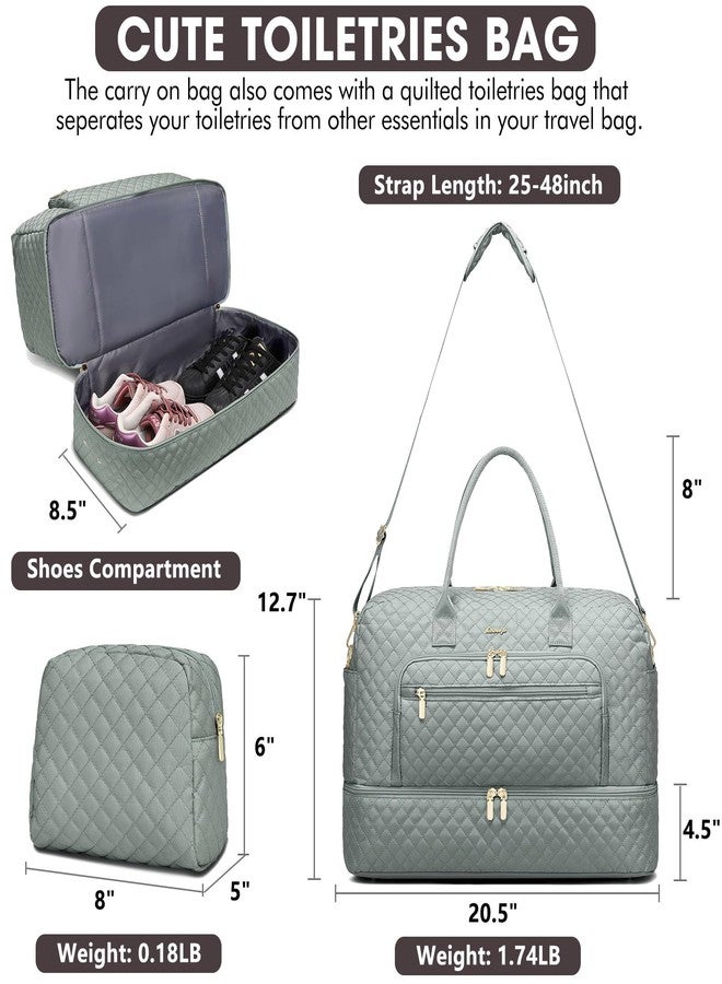 LUOCIP Large Women Travel Duffle Bag, Weekender Bags for Women with Shoe Compartment, Carry on Overnight Bag with Toiletry Bag, Gym Duffel Bag with Wet Pocket, Hospital Bags for Labor and Delivery - Image 2