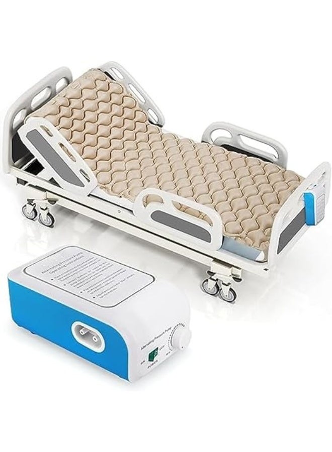 Alternating Pressure Air Mattress Topper with Electric Quiet Pump System for Hospital and Home Care Beds, Pressure Relief Air Bed Overlay for Comfort Support - Image 1