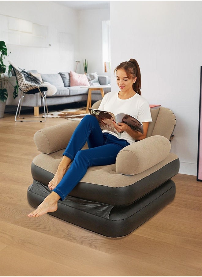 Foldable Portable Extra Large 5 in 1 Inflatable Sofa, Lazy Sofa, Inflatable Bed,Lounge Chair, Multifunctional Couch with L-shaped Armrest for Indoor, Outdoor,Water Proof Couch for Hiking