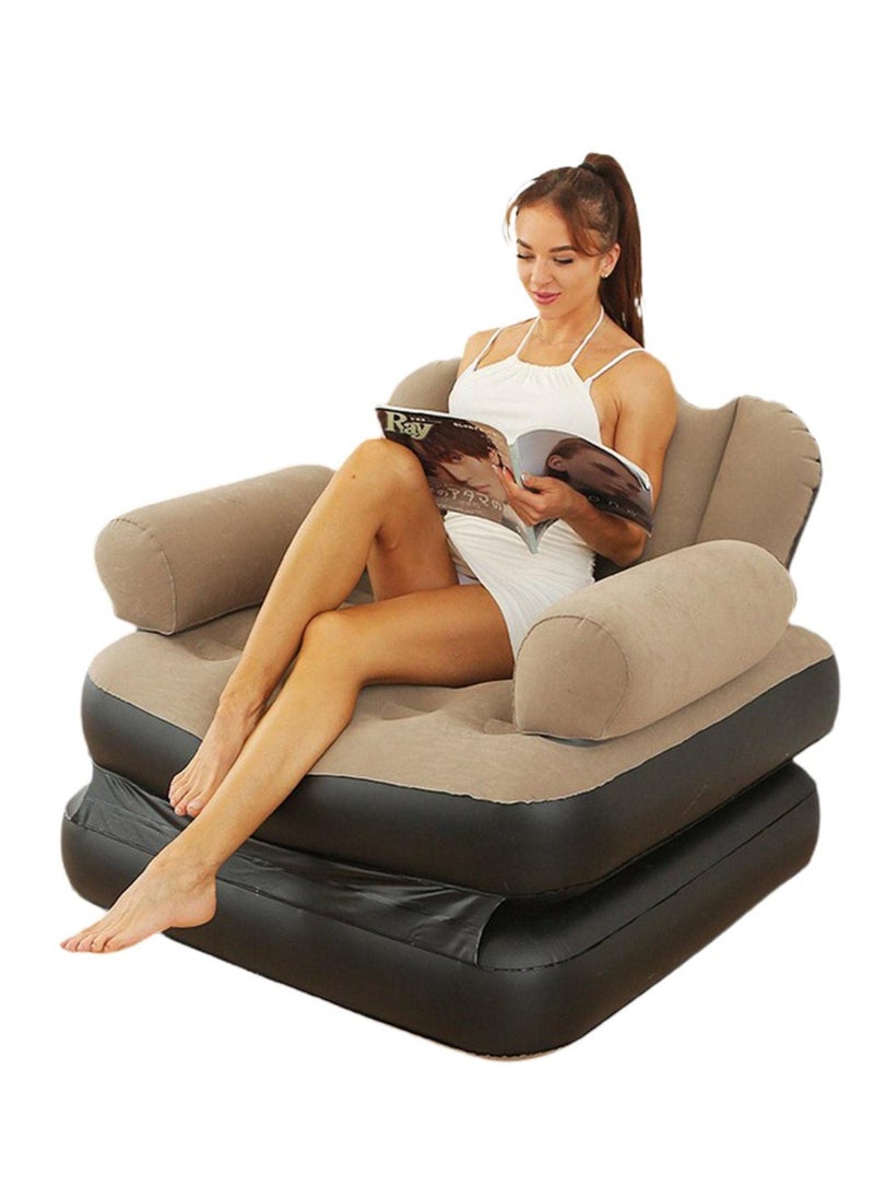 XiuWoo - Foldable Portable Extra Large 5 in 1 Inflatable Sofa, Lazy Sofa, Inflatable Bed,Lounge Chair, Multifunctional Couch with L-shaped Armrest for Indoor, Outdoor,Water Proof Couch for Hiking - Image 1
