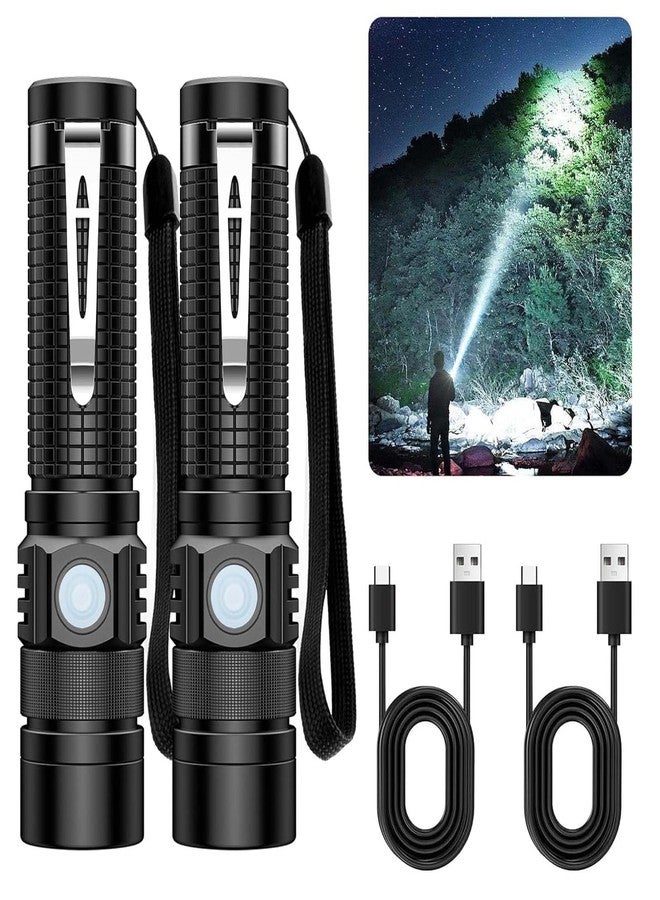 Hoxida Pocket EDC Flashlight Rechargeable - 4.9inch & Emergency One Click SOS, Super Bright Small LED Flashlight 3Hr USB-C Fast Charging, Waterproof Portable Small EDC Flashlight for Home, Camping, Hiking - Image 1