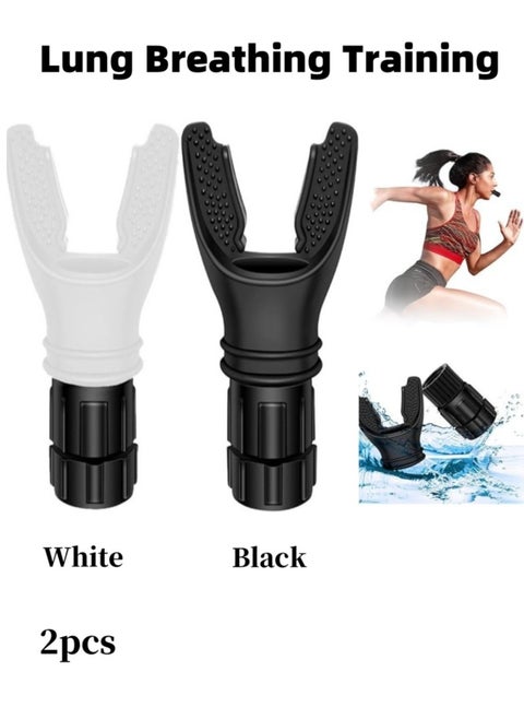 2 PCS Lung Breathing Training Device, Adjustable Exercise Trainer for Fitness Training, Easy to Use, Suitable for Daily Care and Exercise