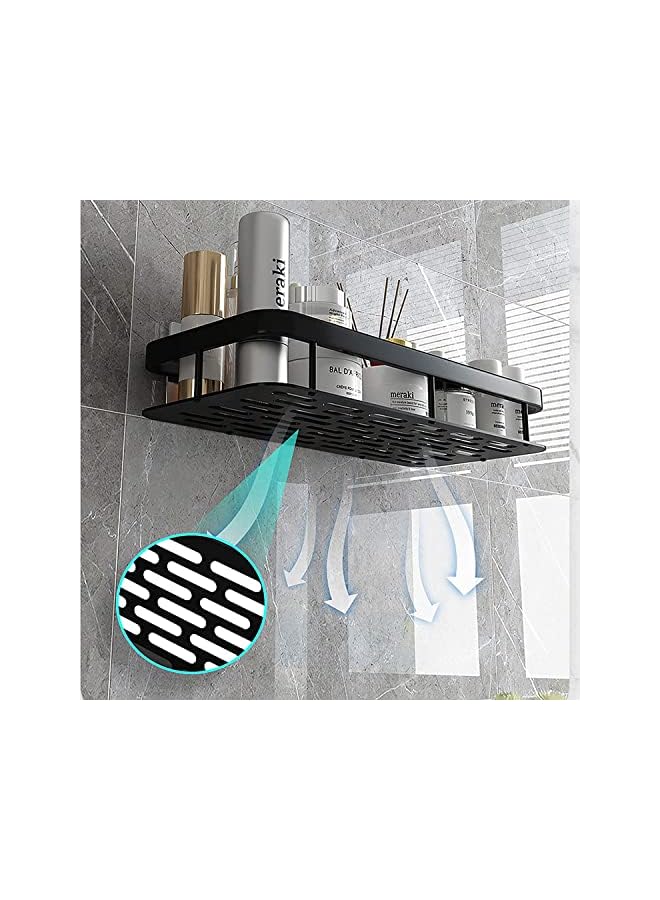Antole Bathroom Shower Shelf, No Drilling Bathroom Shelf wall mounted Stainless Steel Floating Shelves For Bathroom, 2 Packs,Black - Image 4