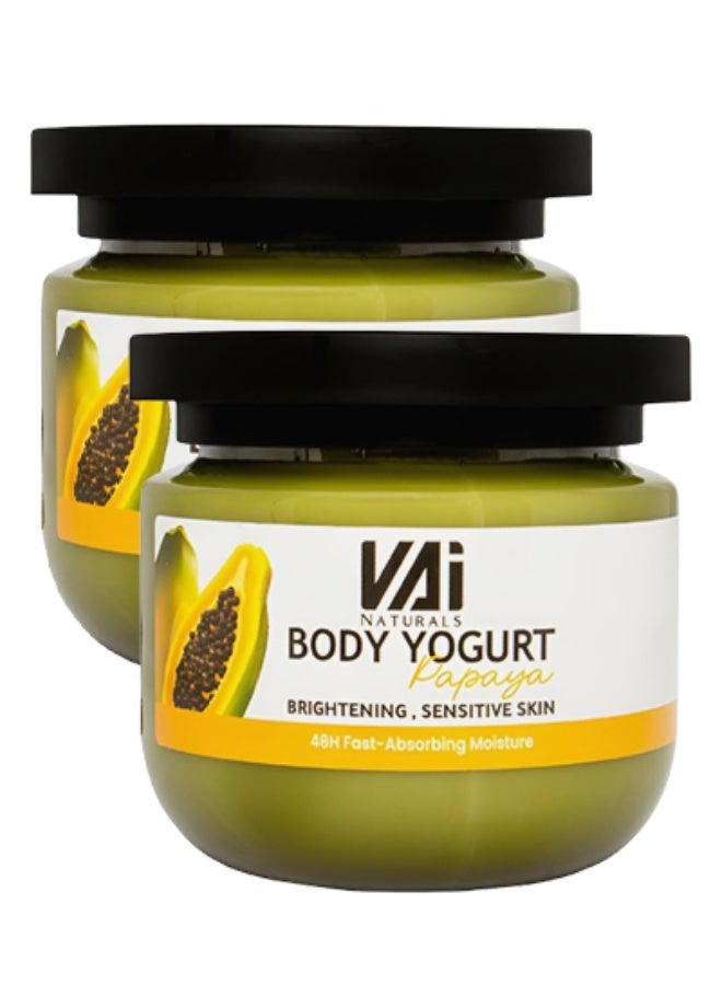 VAI 2 Pieces Body Yogurt Papaya Brightening Sensitive Skin 280ml - Image 1