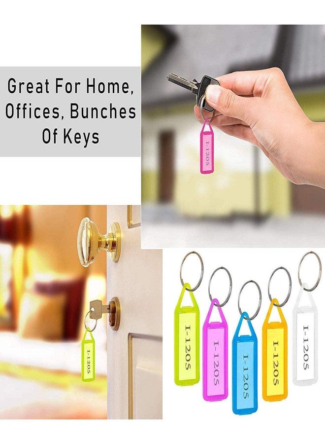 INDUSTRY SERVE Plastic Key Label Tags with Keyring ? Writable ID Name Tags for Key Identification, Storage, Luggage, Office & Home Use ? Durable Keychain Labels (Multicolor, Pack of 5) - Image 4