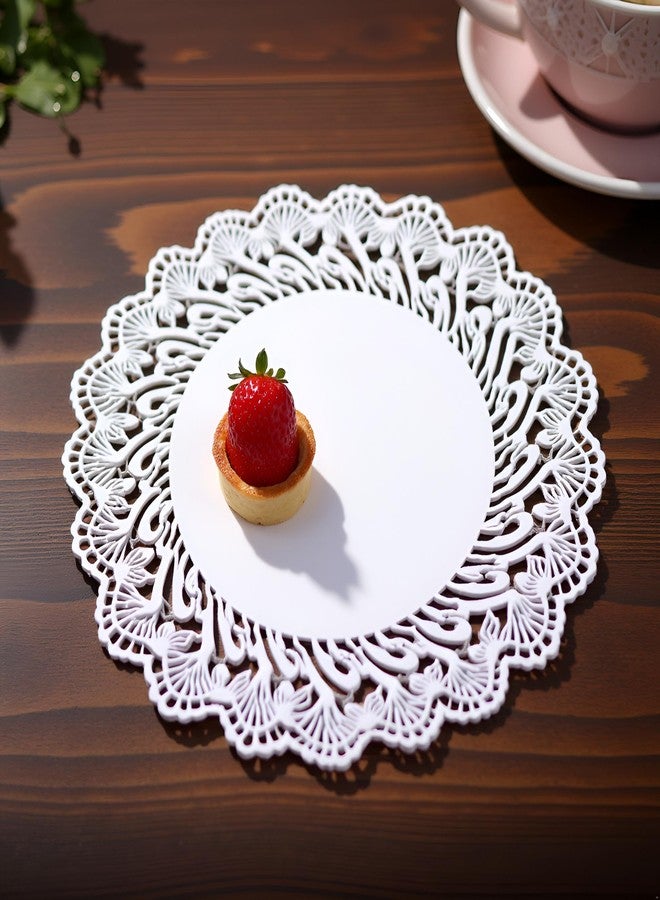 Tnyvm 150 Pcs 6 inch White Lace Paper Doilies Disposable Round for Buffet Cake Fried Food Party Wedding Tableware Decoration, Disposable Doilies Kitchen and Table Linens, Small Paper Doilies - Image 4