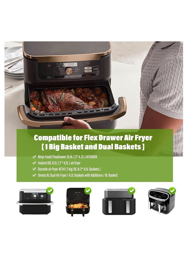 KASTWAVE 2 قطع بطانة مقلاة الهواء ، بطانة درج لمقلاة الهواء لنينجا ، 10.4 لتر إدخال سلة مقلاة الهواء سليكون ، صواني خبز من الدرجة الغذائية لمقلاة الهواء ، بطانات سيليكون قابلة لإعادة الاستخدام ، ملحقات مقلاة الهواء لنينجا - Image 4