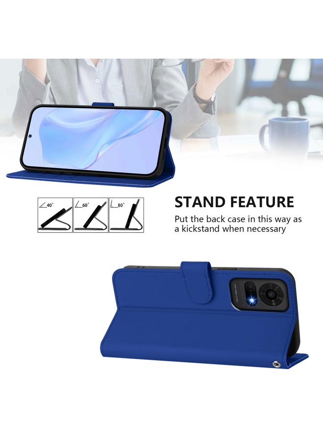 erorex Case For TCL 50 LE Skin Feel Solid Color Leather Phone Case with Lanyard  - Image 3
