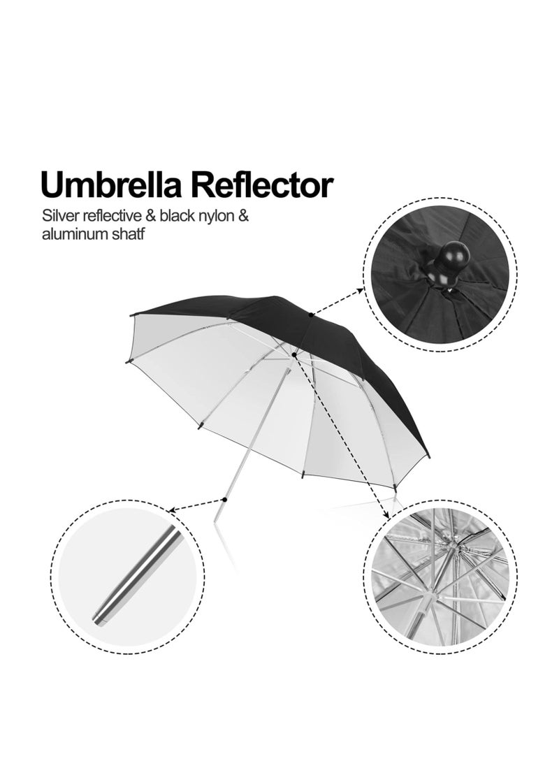 Generic Translucent Soft Light or Gold Black Reflective Professional Photography Studio Lighting Umbrellas (2pack 33" black&silver)  - Image 5