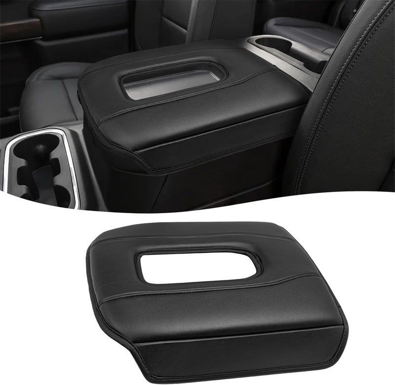 KBH Center Console Armrest Cushion Cover for GMC Sierra & Chevy Silverado 2019-2025, Tahoe & Yukon & Suburban 2021-2025, Black - Image 1