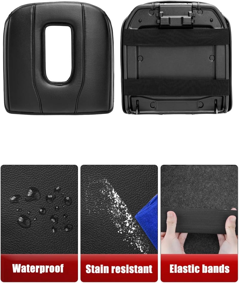KBH Center Console Armrest Cushion Cover for GMC Sierra & Chevy Silverado 2019-2025, Tahoe & Yukon & Suburban 2021-2025, Black - Image 5