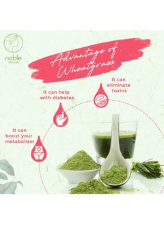 noble nature Organic Wheatgrass Powder 200gm Vegan Non GMO Gluten Free Rich in Fiber Chlorophyll Fatty Acids & Minerals Immunity Booster & Support Superfood  - Image 4