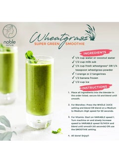 noble nature Organic Wheatgrass Powder 200gm Vegan Non GMO Gluten Free Rich in Fiber Chlorophyll Fatty Acids & Minerals Immunity Booster & Support Superfood  - Image 5