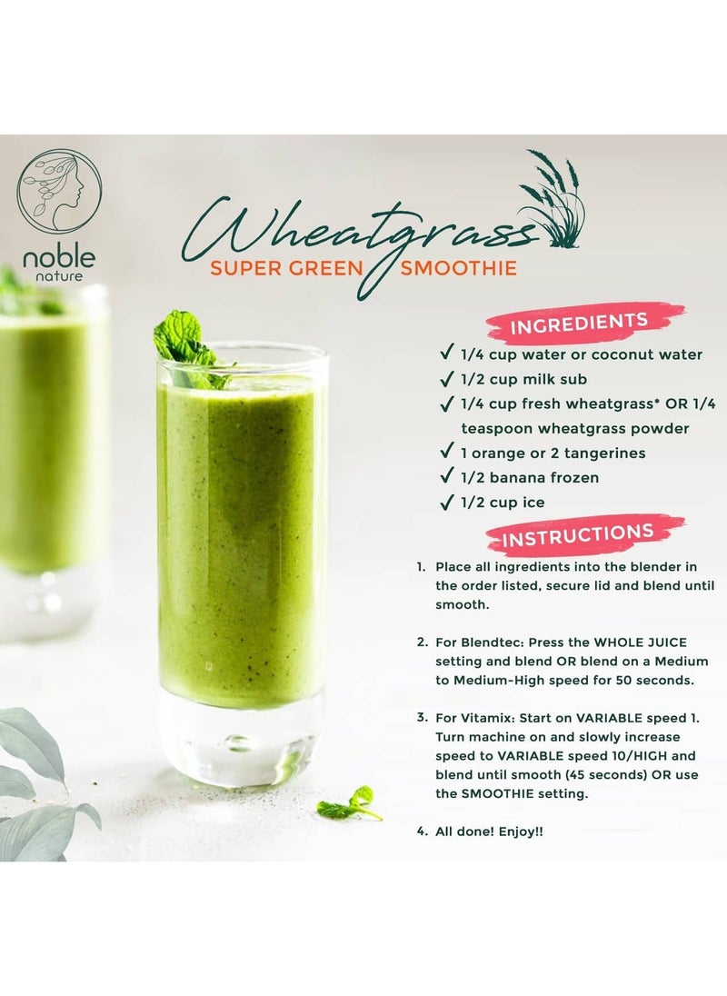 noble nature Organic Wheatgrass Powder 200gm Vegan Non GMO Gluten Free Rich in Fiber Chlorophyll Fatty Acids & Minerals Immunity Booster & Support Superfood  - Image 5