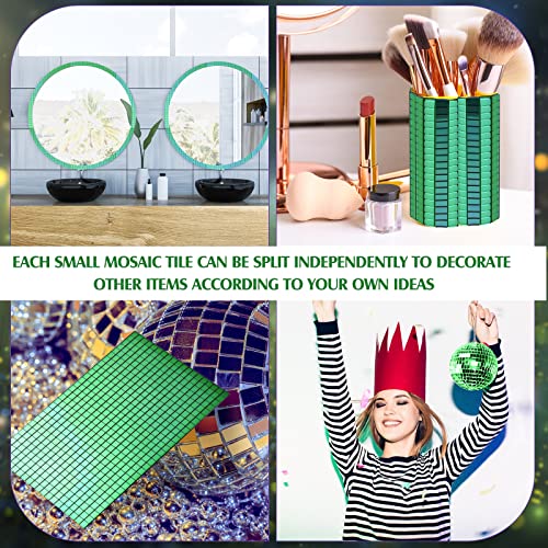 Romooa Self-Adhesive Disco Mirror Tiles Mosaic Tiles for DIY Craft Projects, 5 x 5 mm(Green,7200 Pieces) - Image 5