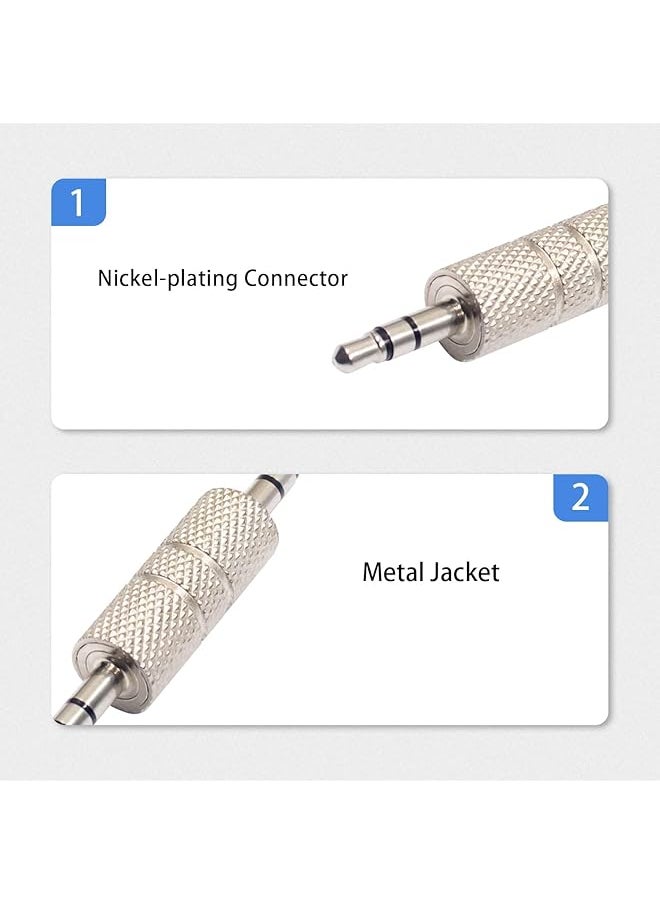Duttek 3.5Mm Male To Male Audio Adapter Metal Silver 3 Pole 3.5Mm Stereo Jack To 3.5Mm Stereo Jack Adapter 1 8 Inch Male To Male Audio Headphone Jack Coupler Connectors 2 Pack  - Image 2