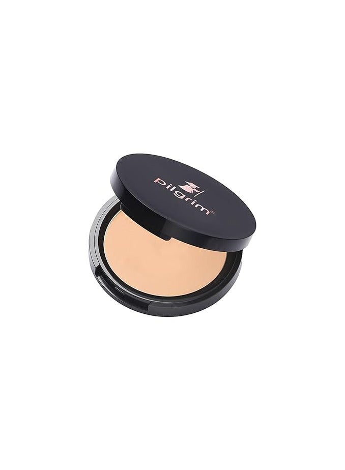بيلجريم بودرة مضغوطة ذات لمسة نهائية مطفأة اللمعة باللون الذهبي البيج من بيلجريم تمتص الزيت وتخفي وتعطي بشرة مشرقة - Image 1