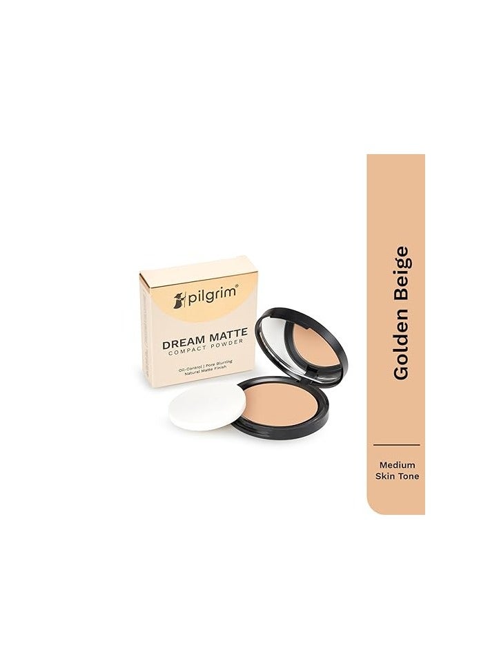 بيلجريم بودرة مضغوطة ذات لمسة نهائية مطفأة اللمعة باللون الذهبي البيج من بيلجريم تمتص الزيت وتخفي وتعطي بشرة مشرقة - Image 3