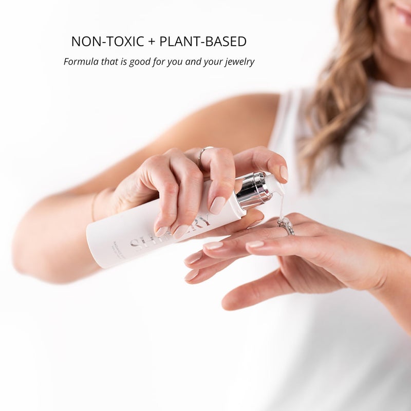 Shinery Jewelry Wash - Jewelry Cleaner Hand Wash Solution, Plant-Based Ring Cleaner Safe All Metals Stones, No Removing Jewelry, Made in The USA - Image 2