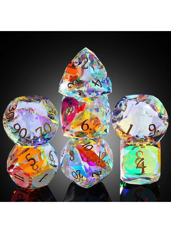 DNDND 7-Piece Prism Glass D&D Dice Set - Rainbow Multifaceted RPG Dice for Dungeons & Dragons, Tabletop Gaming, Collectors | Premium Gift Box & Durable Design (Rainbow) - Image 1