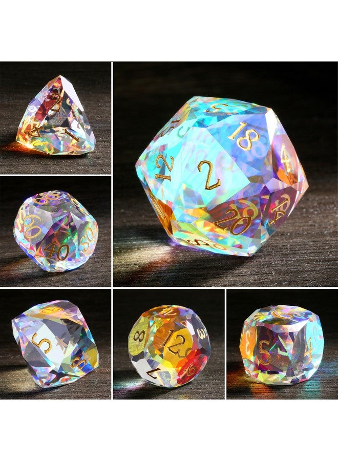 DNDND 7-Piece Prism Glass D&D Dice Set - Rainbow Multifaceted RPG Dice for Dungeons & Dragons, Tabletop Gaming, Collectors | Premium Gift Box & Durable Design (Rainbow) - Image 3