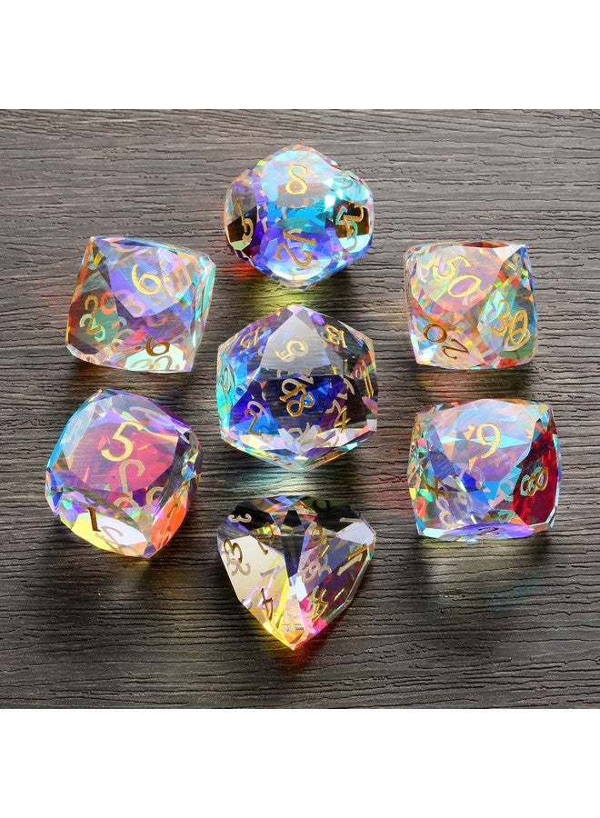 DNDND 7-Piece Prism Glass D&D Dice Set - Rainbow Multifaceted RPG Dice for Dungeons & Dragons, Tabletop Gaming, Collectors | Premium Gift Box & Durable Design (Rainbow) - Image 5