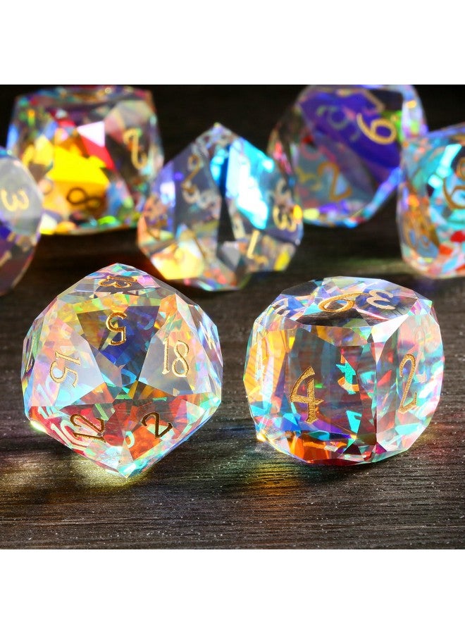 DNDND 7-Piece Prism Glass D&D Dice Set - Rainbow Multifaceted RPG Dice for Dungeons & Dragons, Tabletop Gaming, Collectors | Premium Gift Box & Durable Design (Rainbow) - Image 2