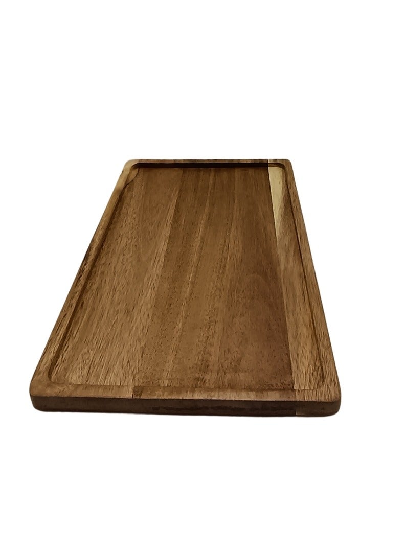 صينية تقديم مستطيلة من خشب البلوط 30.5*20.5 سم لتقديم المشروبات والطعام على البار، غرفة المعيشة، المنزل، طاولة الطعام - Image 5