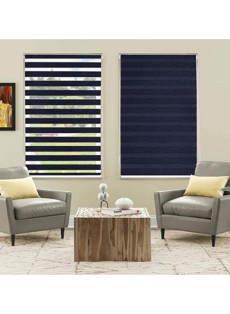 Home Gallery Zebra Blinds for Windows 200*200 cm Dark Blue - Image 1