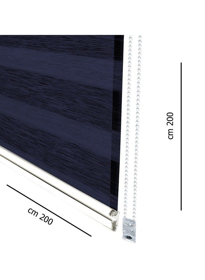 Home Gallery Zebra Blinds for Windows 200*200 cm Dark Blue - Image 4