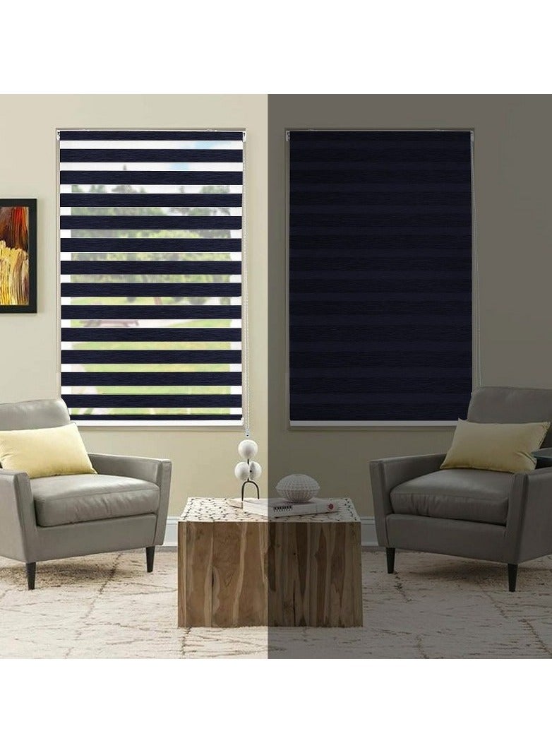 Home Gallery Zebra Blinds for Windows 200*200 cm Dark Blue - Image 2
